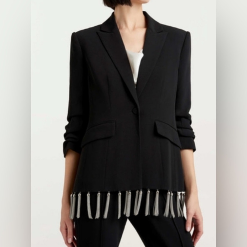 NWT CINQ À SEPT Kaleb Chain Detail Blazer XS